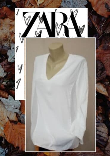 bluze c a: Zara, XS (EU 34), Single-colored, color - White — 1