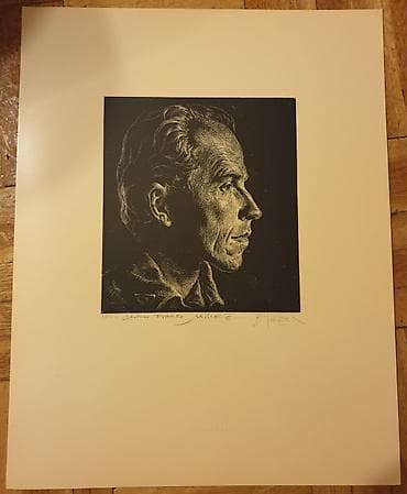 Grafika iz 1944.godine Umetnik i slikar Bozidar Jakac. France Mihelič