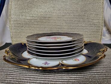 plasticne case za desert novi sad: Servis za torte,kolace 1945g+ Jlmenau pravi kobalt. Servis za — 10