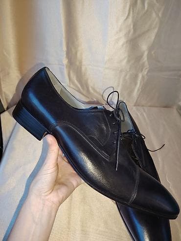 kaubojke cipele: Muške elegantne cipele – crne, kožne, Oxford cap-toe UG 31cm - — 3