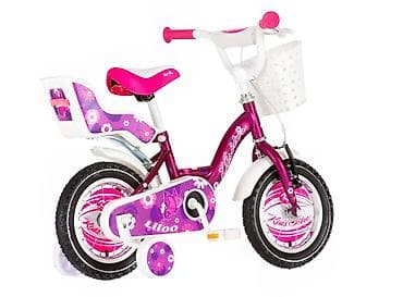 ranac na tockice: Bicikl kids Visitor Liloo 12" 8" – ljubičasti perla UV sjaj (za visinu — 5
