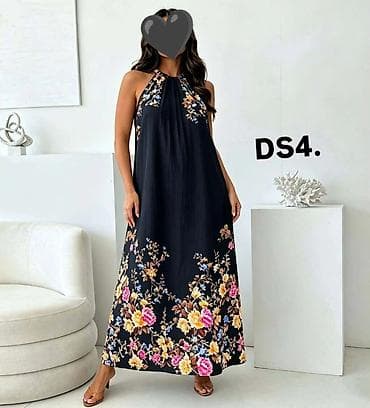 top svecani: Haljina – duga maxi haljina sa cvetnim dezenom - Model: ležeran — 3