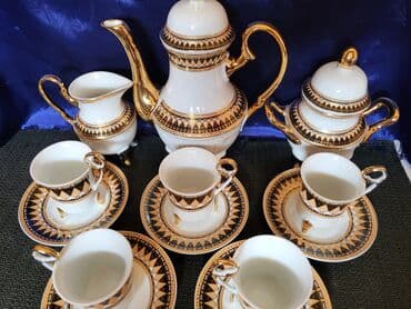 metalac solje za kafu cene: Servis vintaz za kafu porcelanski. Servis za kafu,perfektan pozlata — 5