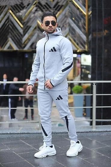 ready group trenerke: Men's Sweatsuit Adidas, color - Grey — 1