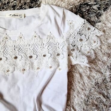 ešarpe i marame: M (EU 38), Cotton, color - White — 1