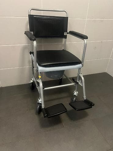 Mobilna toaletna stolica sa točkićima i posudom - Metalni ram sa