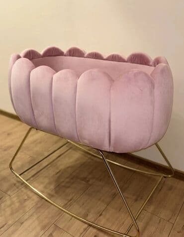 Ljuljaška kolevka za bebe – dizajn cveta, roze - Elegantna kolevka sa