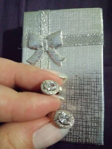 srebrna ogrlica sa krsticem: Clip-on earrings, Material: Cubic zirconia, Silver — 1