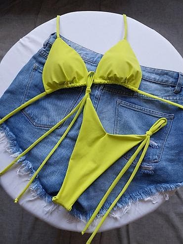 passage odeca: Neon žuti dvodelni bikini set - Gornji deo: trouglasti kupaći — 3