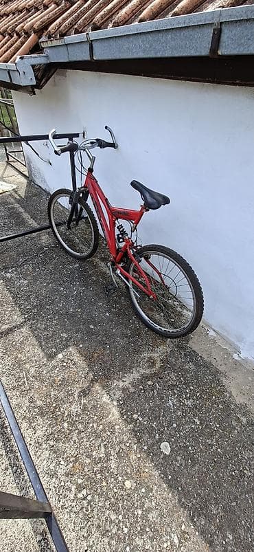 bicikle sa prednjim i zadnjim amortizerima: Planinski bicikl – crveni, sa punim vešanjem - Ram: čelični, sa — 1