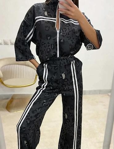 roze kozna jakna: Trenerke komplet sportsko/šik set sa leopard printom. Gornji deo visok — 3