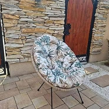 ormar za nakit lidl: Okrugla „papasan“ stolica sa debelim jastukom - Udobna lounge stolica — 10