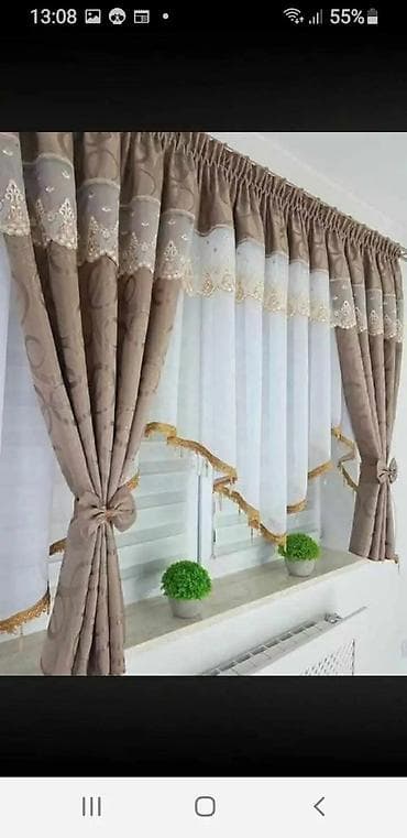 metraza svila: Dekorativne zavese sa vezom – komplet tkanina za dnevnu ili spavaću — 2