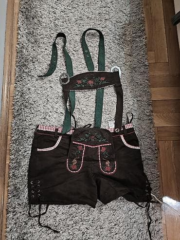 sorc m: Ženske kratke kožne lederhozne sa tregerima M/L vel - Tradicionalni — 2