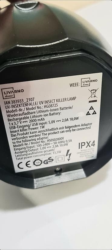 polovne ploce za sporet: LIVARNO home UV lampa za uništavanje insekata (model HG08725), uređaj — 7