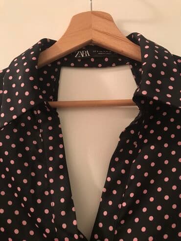 pamučne haljine tunike: Zara, S (EU 36), Dots, color - Black — 3