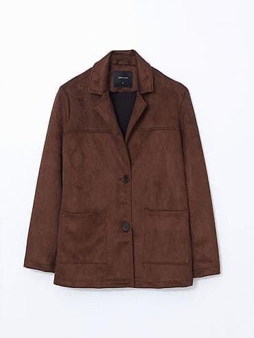 pull and bear patike zenske: Braon ženska jakna/kaput od veštačkog antilopa (suede look) – Loose — 8