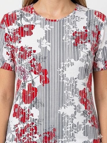 bodi s: Ženska majica kratkih rukava sa okruglim izrezom. Moderan dezen: siva — 1