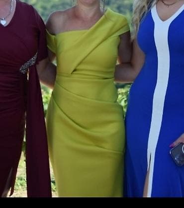 boja haljine: Dve haljine 1) Elegantna koktel haljina SARA - Boja: žuta/limeta - — 1