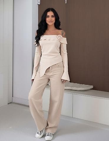 bluza bershka s: 🔥Elegantna ženska bluza na jedno rame (off-shoulder) sa dugim — 3