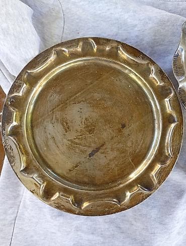 russka: Dekorativni set od metala – tanjir i činija u obliku lista - — 2