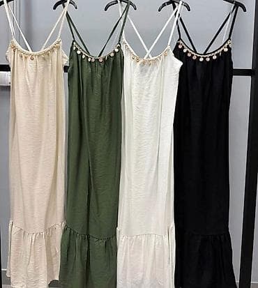 boho stil haljine: Haljina na tanke bretele. - Kroj: ravna,lepršava silueta do članaka — 4