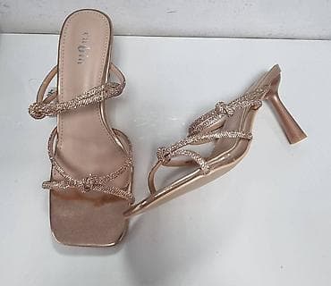 markirana obuca zenska: Elegantne ženske sandale na štiklu – zlatno/rose gold - Dizajn sa — 1