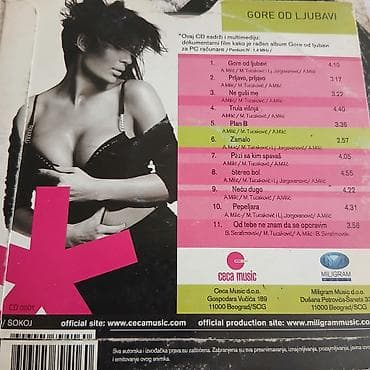 zlatna plocica: CD album: Gore od ljubavi – Ceca Izdanje: Ceca Music / Miligram Music — 1