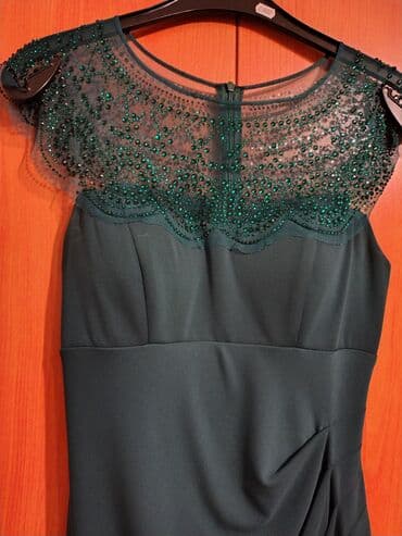 leopard print haljine: Ea7 S (EU 36), bоја - Zelena, Drugi tip rukava — 1