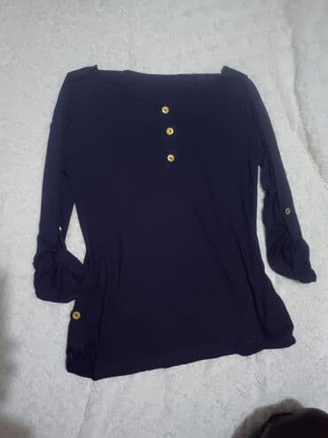kompleti sa perjem: Nova tunika bluza M/L Pazuh 48 do 50cm Duzina 61cm Teget sa zlatnim — 4