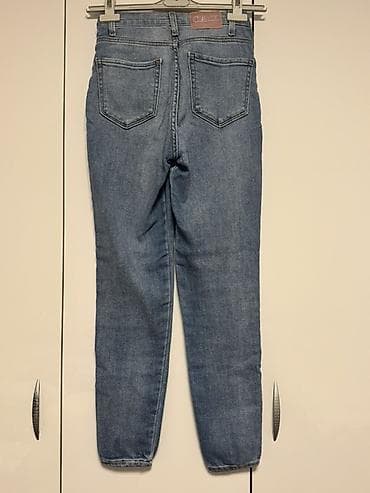 zimske radne pantalone: Ženske farmerke visokog struka u mom fit kroju, idealne za svakodnevno — 2