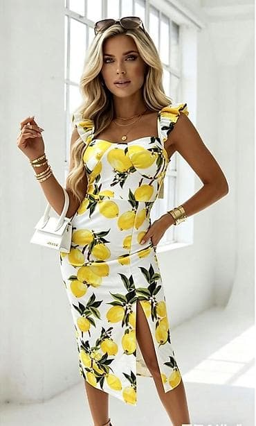 plasticna trska: ✅Haljina sa limun printom
✅2400 din — 3