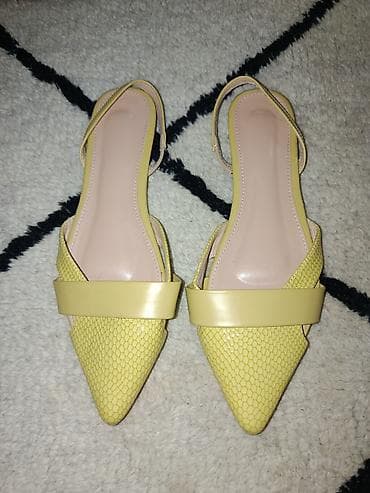 Cipele: Ženske baletanke/slingback cipele u žutoj boji sa špicastim vrhom — 1