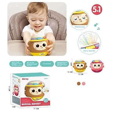 ajkula papuce: Muzikalna igračka “Musical Monkey” 5-u-1 za bebe (6m+). - — 1