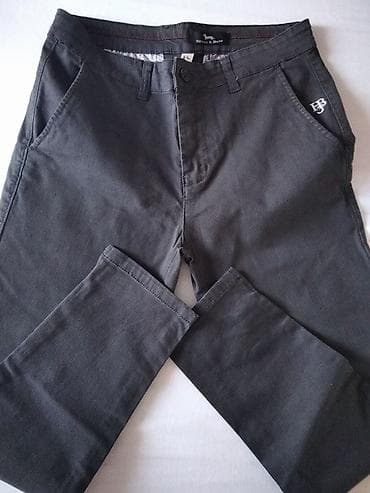 muške svečane pantalone: Muške chino pantalone Heritage & Baldwin - Boja: tamno siva - — 3