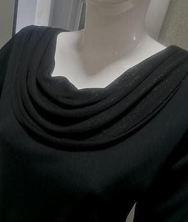 torba oko struka: Elegantna ženska bluza – crna, sa efektom A-kroja. Jednom obučena — 6