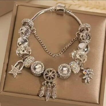 srebrne mindjuse sa swarovski kristalima: Charm bracelet — 5