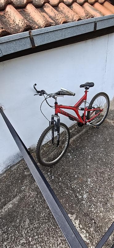 bicikle sa prednjim i zadnjim amortizerima: Planinski bicikl – crveni, sa punim vešanjem - Ram: čelični, sa — 2