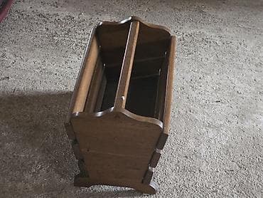 plafonska sušilica za veš: Drvena stojeca korpa za novine/časopise - Materijal: masivno drvo — 4