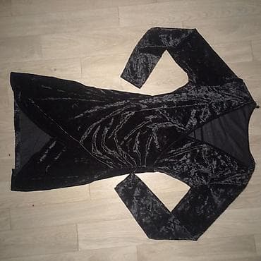 Lične stvari: Elegantna crna haljina od somota - Materijal: meki somot sa blagim — 2