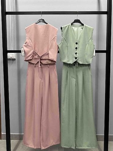 hugo prsluk: 💫Damski komplet prsluk + pantalonе sa širokim nogavicama
✅3300 din — 3