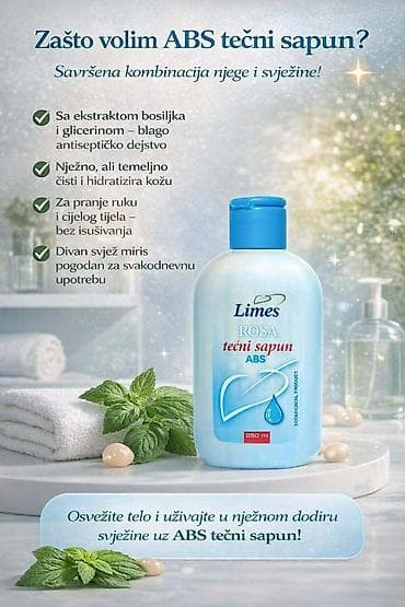 kožne jakne: 🧼 Limes tečni sapun ABS 🛡️ Antibakterijski 🌿 Sa ekstraktom bosiljka — 1