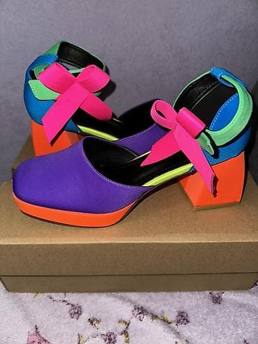 bata zenske salonke: Ženske salonke/sandale sa blok potpeticom – živopisni višebojni dizajn — 2