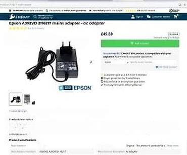 antena za tv: EPSON AC adapter A392VD - Originalni Epson napajanje za uređaje sa — 10