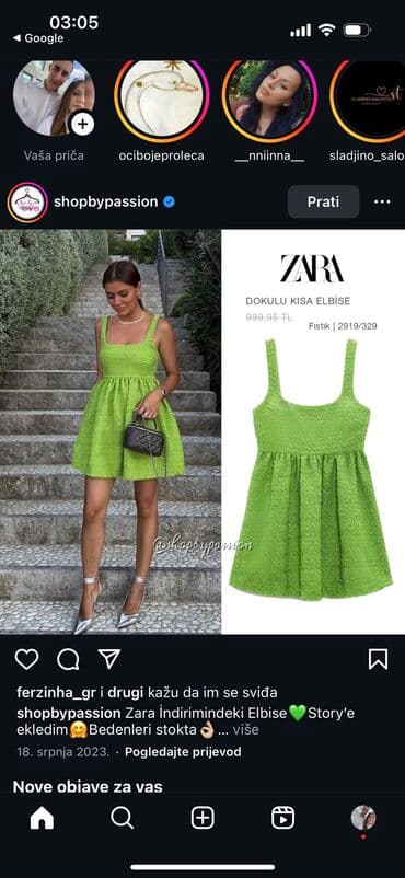 Zara XL, bоја - Zelena, Večernji, maturski, Na bretele