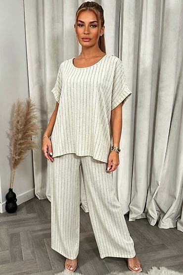 ✅Ženski komplet – široke pantalone i bluzica sa kratkim rukavima ✅2500 — 10