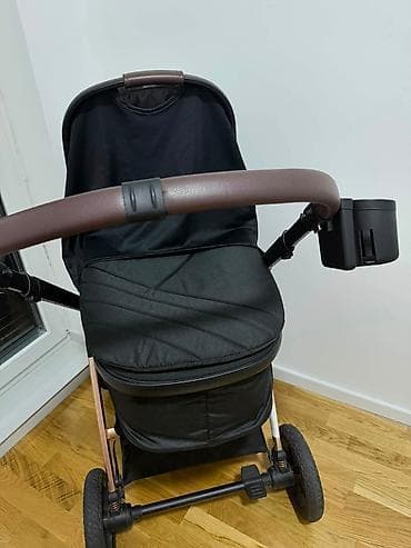 beba paun: Kolica za bebe – 2 u 1 (ram + korpa za novorođenče) - Elegantna crna — 6