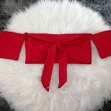 Majica mašna napred,gola ramena,sa elastinom