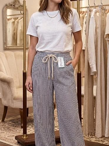 pantalone na gumu: Prugaste ženske pantalone širokog kroja M L XL 2XL 3XL 4XL 🛒 799 — 2
