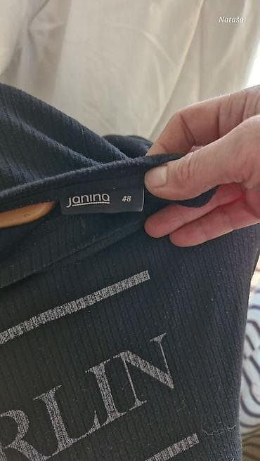 mantil s: 3XL Janina 700din Elegantna crna rebrasti pamuk sa elastinom vrhunska — 2